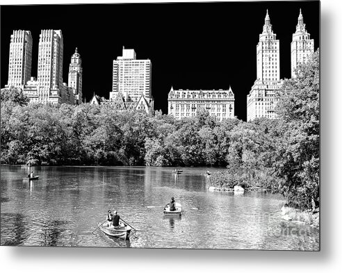 Rowing At Central Park Metal Print featuring the photograph Rowing at Central Park New York City 2008 by John Rizzuto