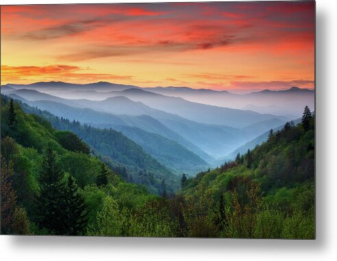 Great Smoky Mountains Metal Print featuring the photograph Smoky Mountains Sunrise - Great Smoky Mountains National Park by Dave Allen