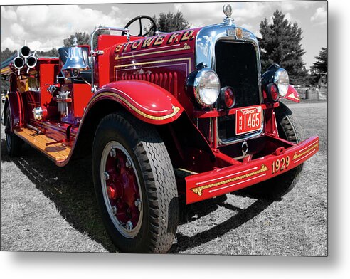 Stowe Metal Print featuring the photograph Stowe Fire Engine by Rik Carlson