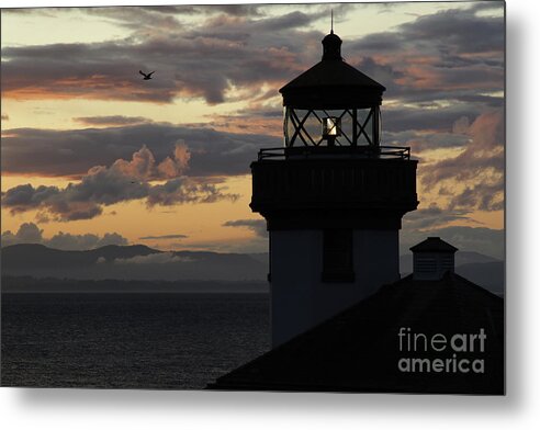 Lime Kiln Metal Print featuring the photograph The Lime Kiln lighthouse on the East side of Haro Strait, west side 2019 by Monterey County Historical Society