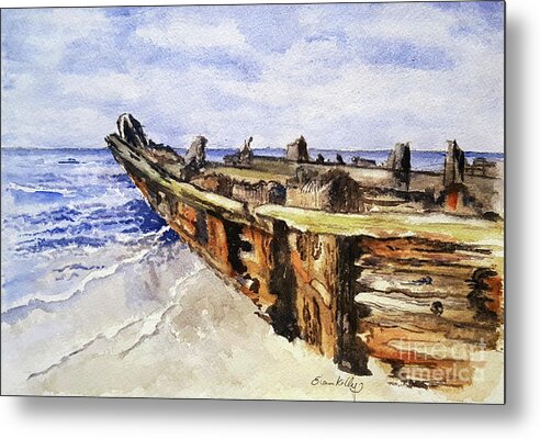 Wrecks Metal Print featuring the painting The Wrecks at Reeves by Eileen Kelly
