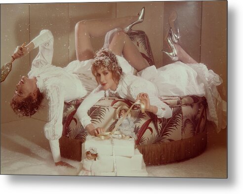 Twins Metal Print featuring the photograph Twins in White 1979 by Steve Ladner
