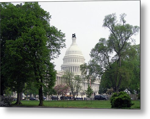 U.s. Metal Print featuring the photograph U.S.Capital Protected by Rik Carlson