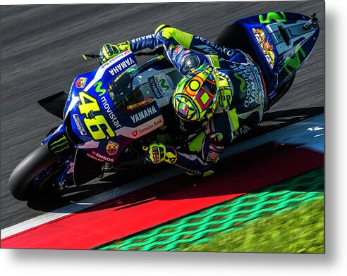 Motogp Metal Print featuring the photograph Valentino Rossi Austria 2016 by Tony Goldsmith