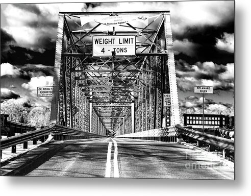 Weight Limit 4 Tons Metal Print featuring the photograph Weight Limit 4 Tons on the New Hope Lambertville Bridge by John Rizzuto