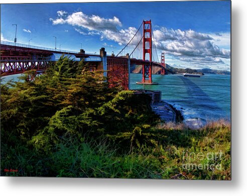 San Francisco Metal Print featuring the photograph White Ship And San Francisco Golden Gate Bridge by Blake Richards