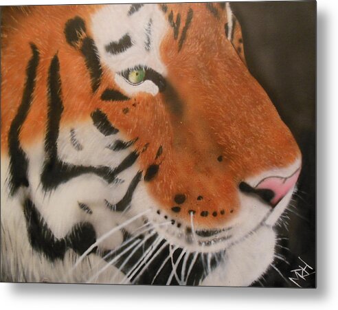 Tiger Metal Print featuring the painting Eye of a Tiger by Michael Hall
