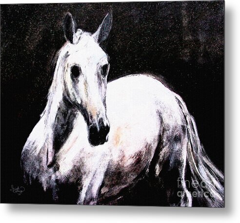 Horse Metal Print featuring the painting Ghost Horse Modern Painting by Ginette Callaway