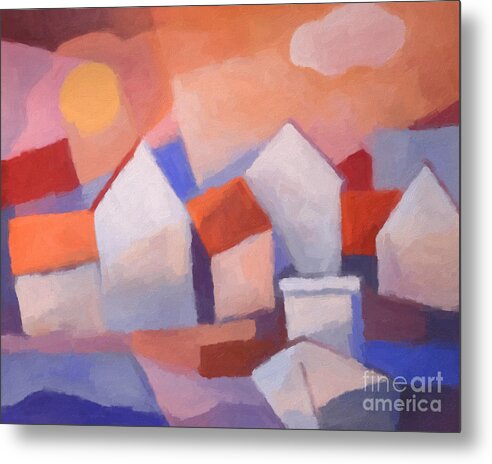 Marina Cubic Metal Print featuring the painting Marina Cubic by Lutz Baar