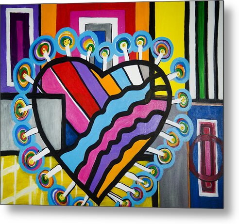 Heart Metal Print featuring the painting Heart by Jose Rojas