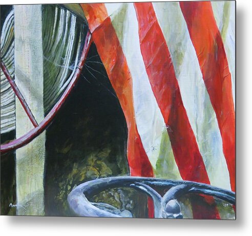 Fire Hose Metal Print featuring the painting Pieces by William Brody