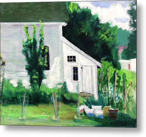Home Town Metal Print featuring the painting Garden Shed by Cyndie Katz