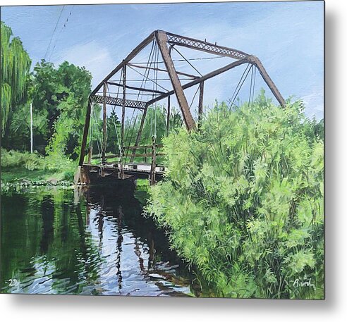 Bridge Metal Print featuring the painting Gone Fishing by William Brody