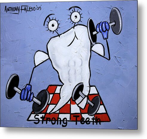 Strong Teeth Metal Print featuring the painting Strong Teeth by Anthony Falbo