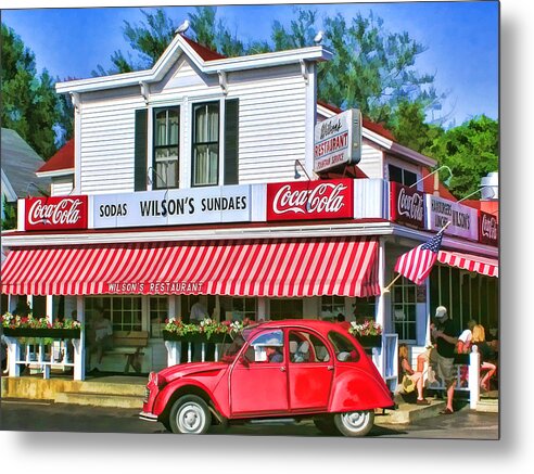 Door County Metal Print featuring the painting Door County Wilson's Restaurant and Ice Cream Parlor by Christopher Arndt