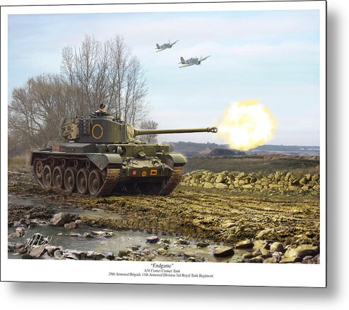Comet Metal Print featuring the painting Endgame - A34 Comet by Mark Karvon