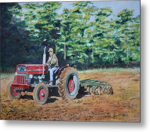 Tractors Metal Print featuring the painting Papaw's Tractor by Russell Fox