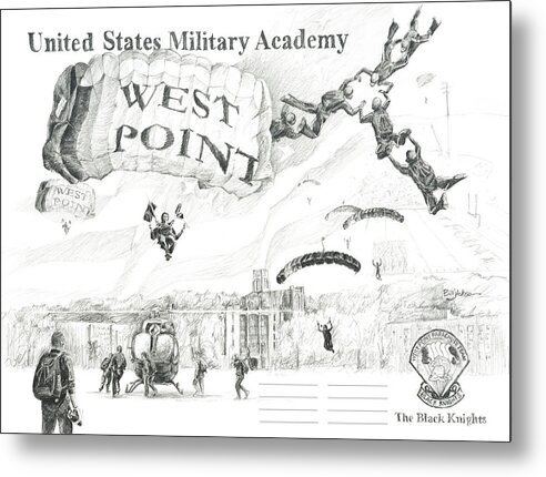 Usma Metal Print featuring the painting Signature Lines - The Black Knights by Bill Jackson