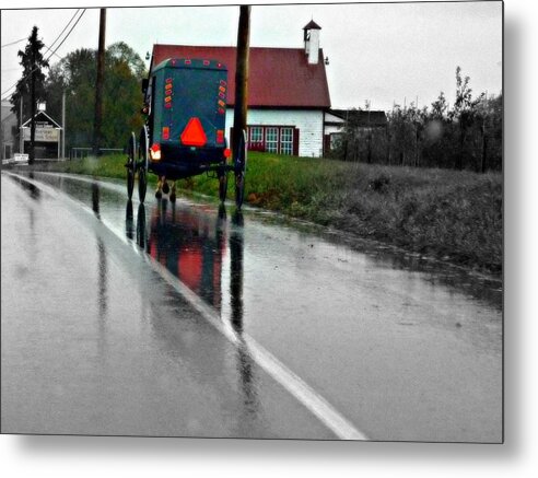 Amish Metal Print featuring the photograph Bygone Reflections by Jo Sheehan