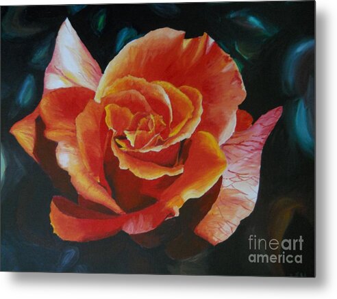 Mojabe Metal Print featuring the painting Mojabe Rose by Yenni Harrison