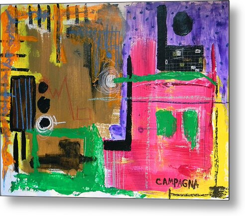Acrylic Metal Print featuring the mixed media Untitled #2 by Teddy Campagna