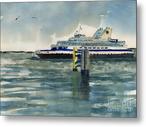 Caper May Nj Metal Print featuring the painting Cape May-Lewes Ferry by Paul Temple