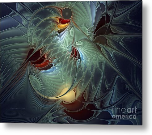 Abstract Metal Print featuring the digital art Reach For The Moon by Karin Kuhlmann