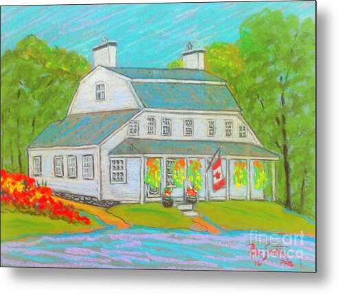 Pastels Metal Print featuring the pastel Scott Manor House by Rae Smith