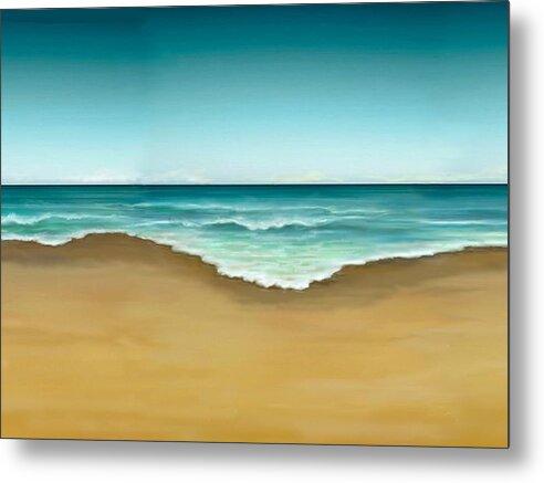 Abstract Metal Print featuring the painting Semi Abstract Beach by Stephen Jorgensen