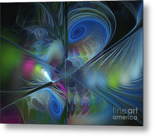 Abstract Metal Print featuring the digital art Sound and Smoke by Karin Kuhlmann