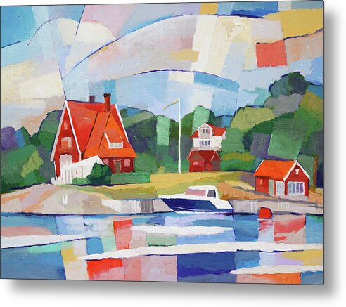 Swedish Paradise Metal Print featuring the painting Summer Paradise by Lutz Baar