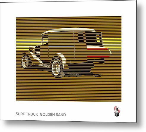 Surf Truck Metal Print featuring the digital art Surf Truck Golden Sand by Colin Tresadern