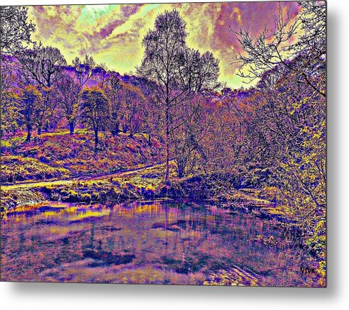 Twilight Metal Print featuring the photograph The Pond At Twilight by VIVA Anderson