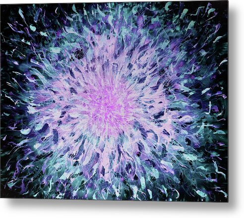  Metal Print featuring the painting 'Blooming Fever Dream'-inversion-4 by Petra Rau