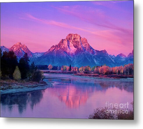 Dave Welling Metal Print featuring the photograph Dawn Oxbow Bend Fall Grand Tetons National Park by Dave Welling