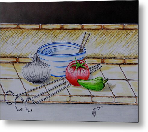 Cooking Metal Print featuring the mixed media Let's Cook by Kem Himelright