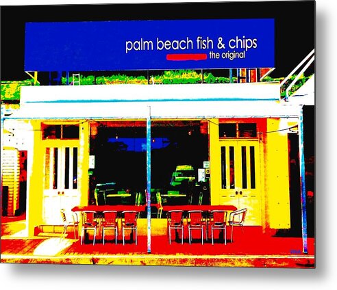 Pop Art Metal Print featuring the photograph Palm Beach Fish and Chips  Pub by VIVA Anderson