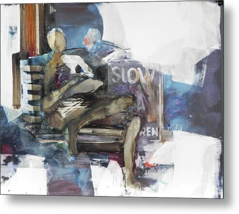 Abstract Metal Print featuring the painting Parked by Helen Hayes