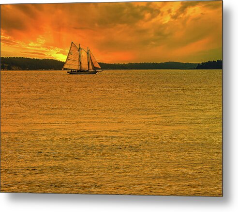 Sails Metal Print featuring the photograph Sails at Sunset by Thomas Hall
