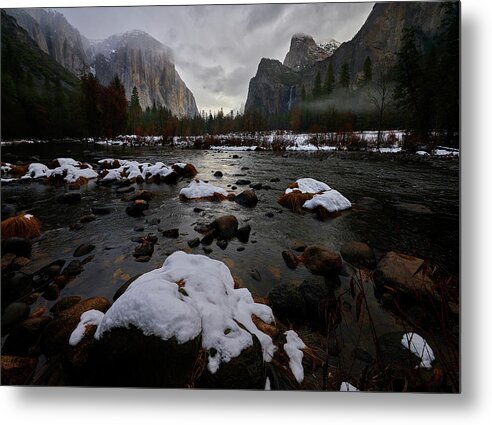 Yosemite Metal Print featuring the photograph Yosemite Morning Snow by Jon Glaser