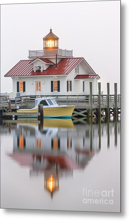 Manteo Metal Print featuring the pyrography Foggy Reflection by Dan Waters