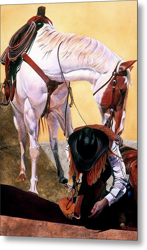 Horse Metal Print featuring the painting What's In That Pocket? by JK Dooley