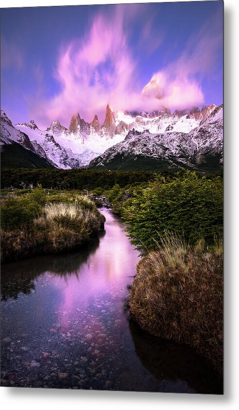El Chalten Metal Print featuring the photograph Dawn in Patagonia by Ted Hesser