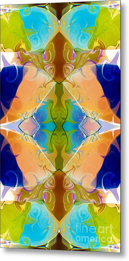 16x9 Metal Print featuring the digital art Blue Green Abstract Algea Patterned Artwork by Omaste WItkowski by Omaste Witkowski