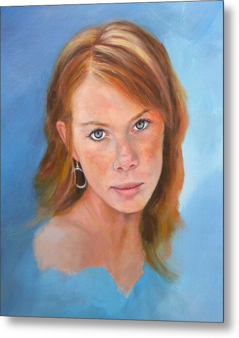 Redhead Metal Print featuring the painting Portait Demo on YouTube channel NEOBARONE by Richard Barone