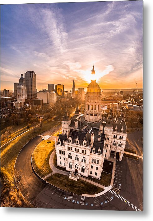 Hartford Metal Print featuring the photograph Sunrise in Hartford, Connecticut #1 by Mike Gearin