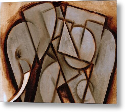 Elephant Metal Print featuring the painting Tommervik Abstract Cubism Elephant Art Print by Tommervik Elephant Metal Print featuring the painting Tommervik Abstract Cubism Elephant Art Print by Tommervik