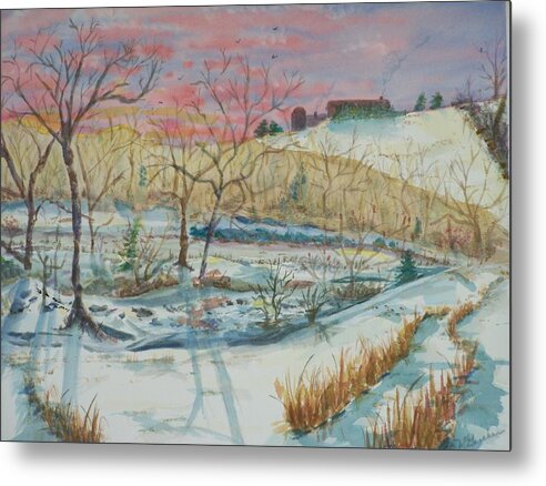 Early Morning Metal Print featuring the painting Chilly Morning by Barbara McGeachen