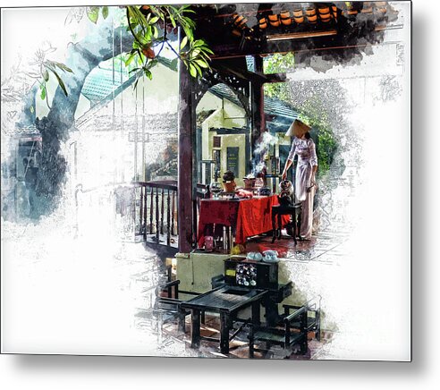 Vietnam Metal Print featuring the photograph Morning Tea by Cameron Wood