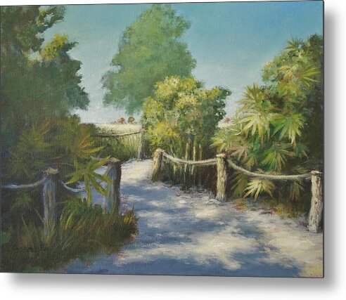 Tropical Beach Metal Print featuring the painting Going to the Beach by Alan Zawacki